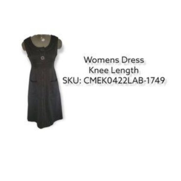 Donna Morgan Women's Black Polyester Blend Sleeveless Knee Length Dress Size 6 - Picture 3 of 3